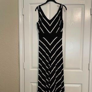 Black and white chevron dress